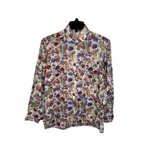 Tilley Endurables Liberty London Cream Floral Button Up Long Sleeve Shirt XS - Picture 1 of 6
